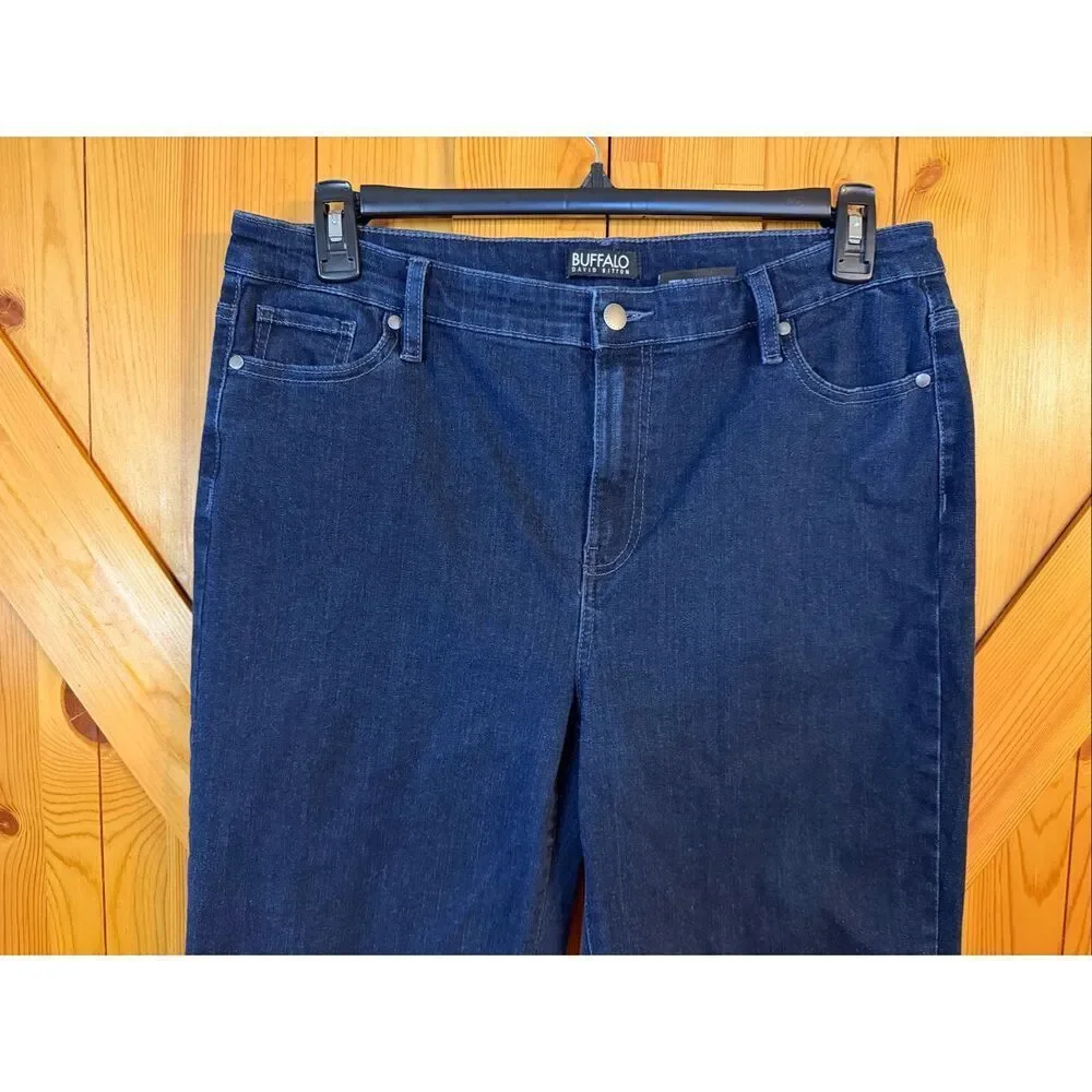 Buffalo David Bitton Dark Wash Alyssa High Rise Straight Jeans Size 14/34 (6459) - Picture 2 of 6